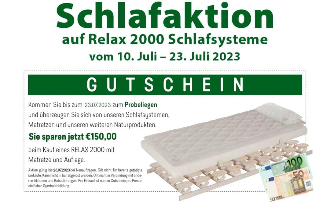 Promotion sur un système de lit RELAX du 10 au 23 juillet 2023